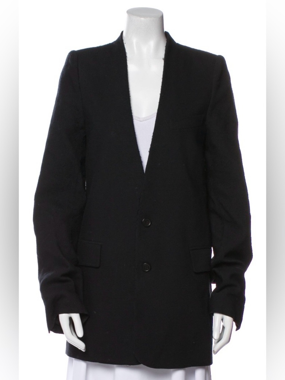 Ann Demeulemeester Black Two-Button Minimalist Blazer